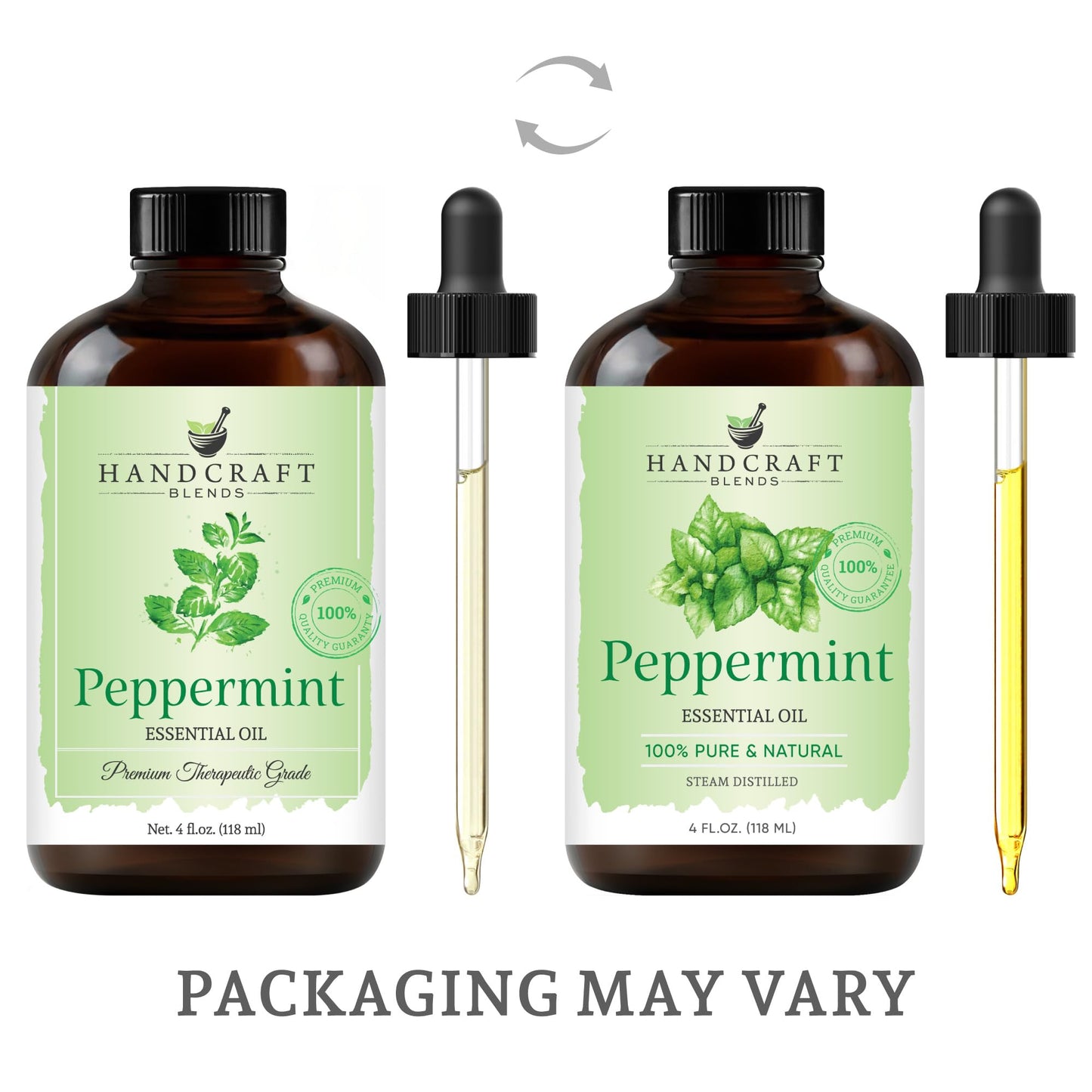 Handcraft Blends Peppermint Essential Oil – Huge 4 Fl Oz – 100% Pure and Natural – Premium Grade Essential Oil for Diffuser and Aromatherapy, Skin, Massage, Candle and Soap Making Fragrance