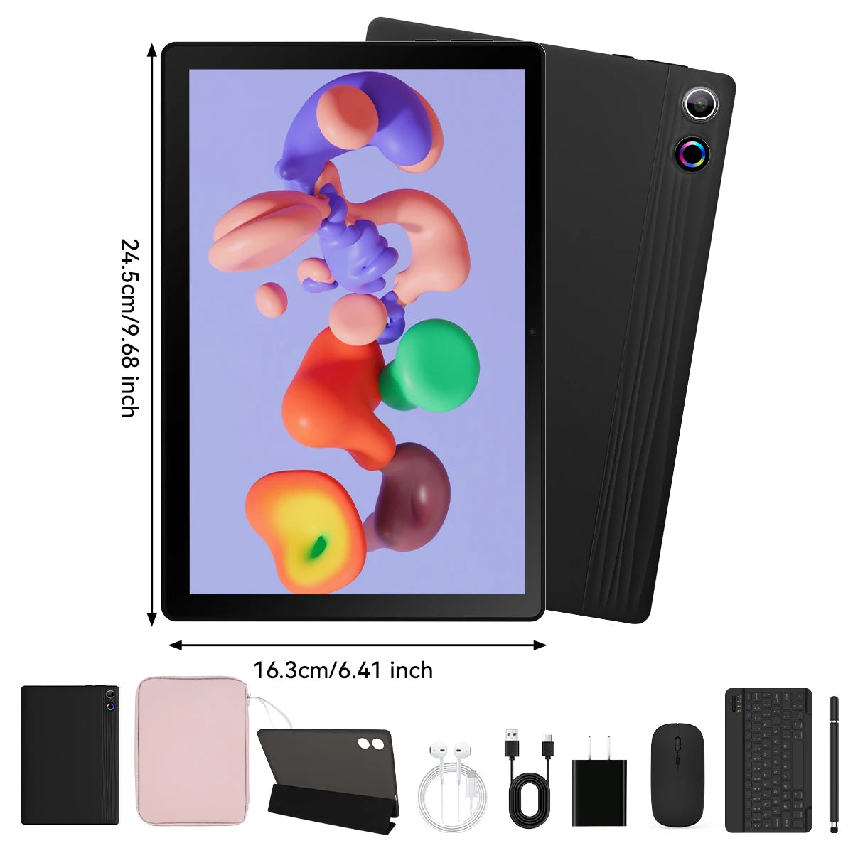 10" Android 14 Tablet, 12GB+64GB, 1TB Expand, w/ Keyboard, Mouse, Stylus & Bag