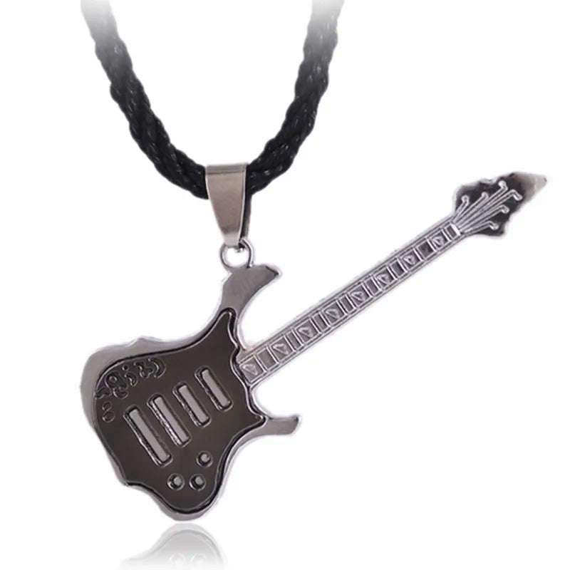 High Quality Stainless Steel Necklaces For Men Women Feather Flame Guitar Cross Pendant Necklace Jewelry Wholesale Dropshipping