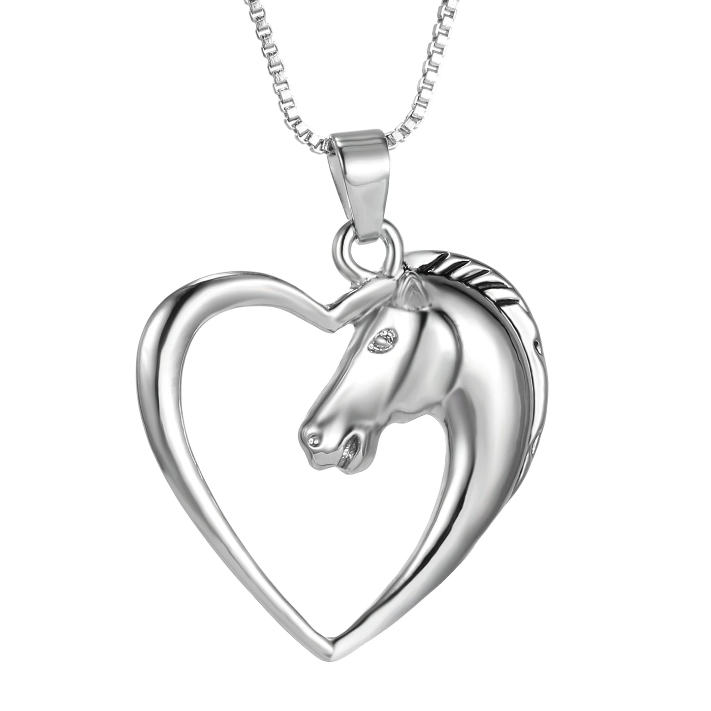 Fashion Cute Animal Horse Pendant Necklace For Women Dainty Silver Color Chain Clothing Costume Jewelry Accessories Wholesale