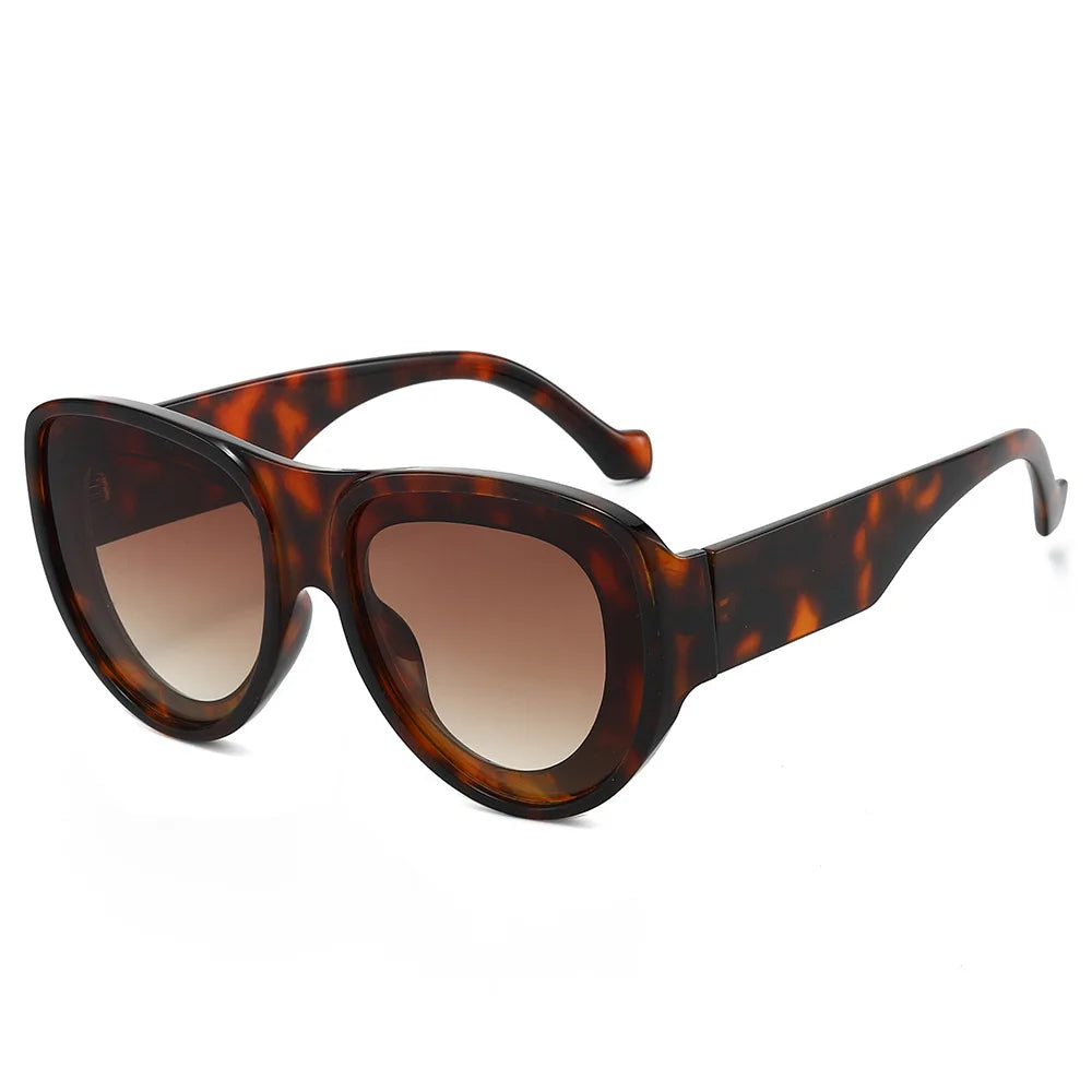JNPCXI New Oversized Pilot Sunglasses Women Retro Gradient Mirror Shades UV400 Fashion Men Trending Punk Blue Pink Sun Glasses