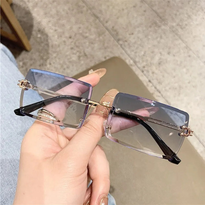 Stylish Frameless Gradient Fashion Glasses for Women - Chic Everyday Eyewear Perfect for Fashion Statements And Everyday Wear
