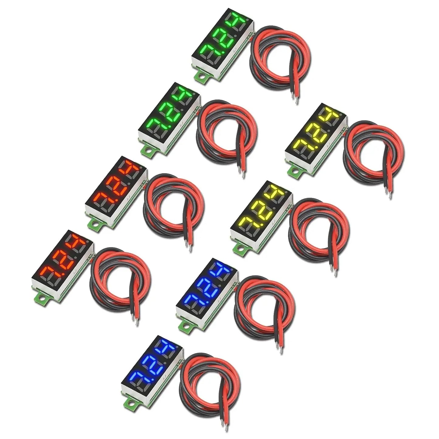 4pcs Digital Mini Digital Voltmeter 0.28Inch Three-Line 0-100V Digital Voltmeter Gauge Tester LED Display Panel Voltmeter