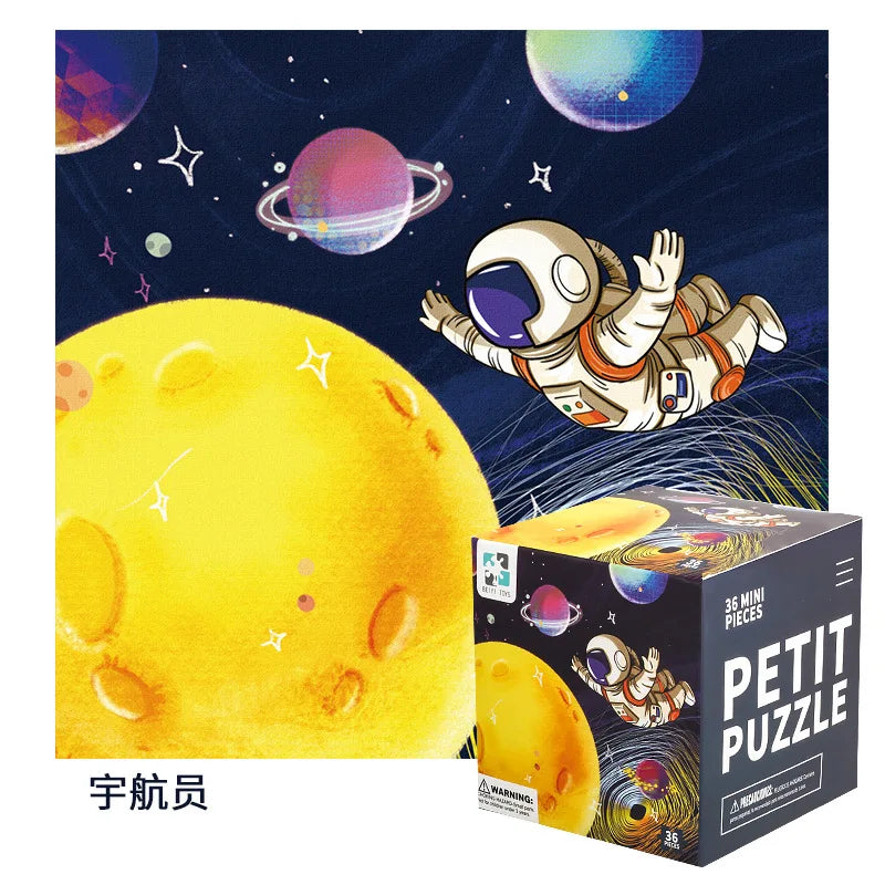 36 Pieces of Children's Paper Mini Cartoon Puzzles Educational Toys Kindergarten Prizes Birthday Gifts English Packaging