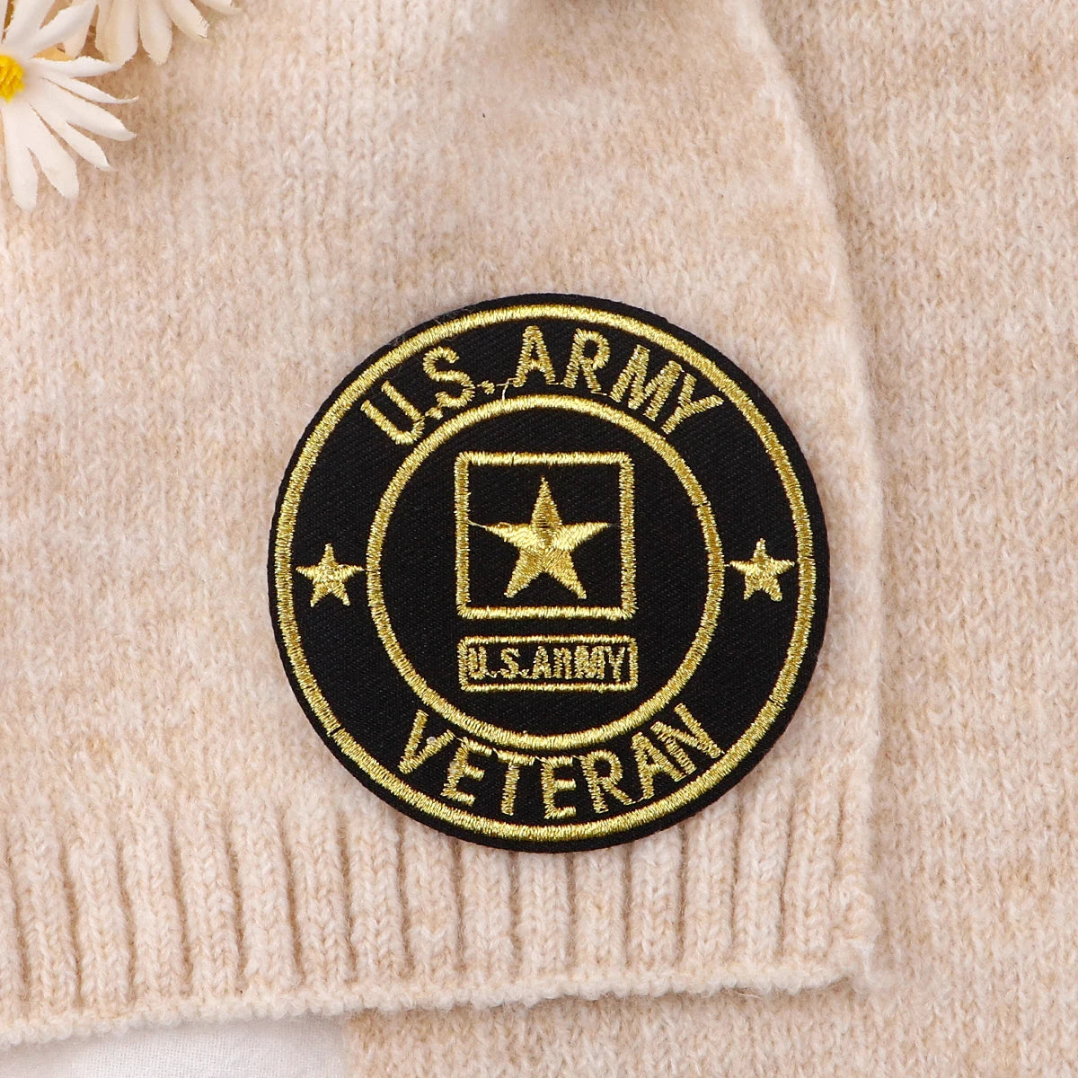 Veteran Vintage Embroidery Patch Iron On Patches For Clothing Thermoadhesive Patches On Clothes DIY Sew Badges