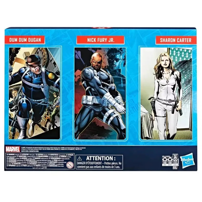 Original Hasbro Marvel Legends Series S.H.I.E.L.D. (Nick Fury, Sharon Carter, and Dum Dum Dugan) Action Toy Figure Collection