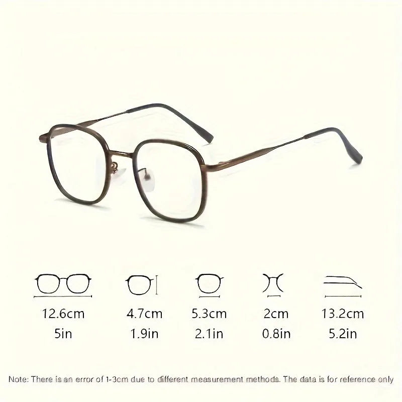 Unisex Students Can Easily Match These High-quality Polygonal Clear Glasses That Protect Against Blue Light