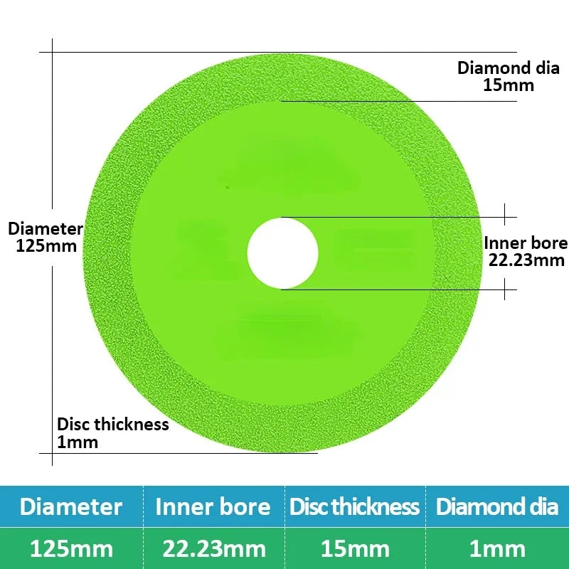 1pc Glass Cutting Disc 100mm 115mm 125mm Diamond Glass Cutting Blade Ceramic Tile Marble Polishing Grinding Saw Blade