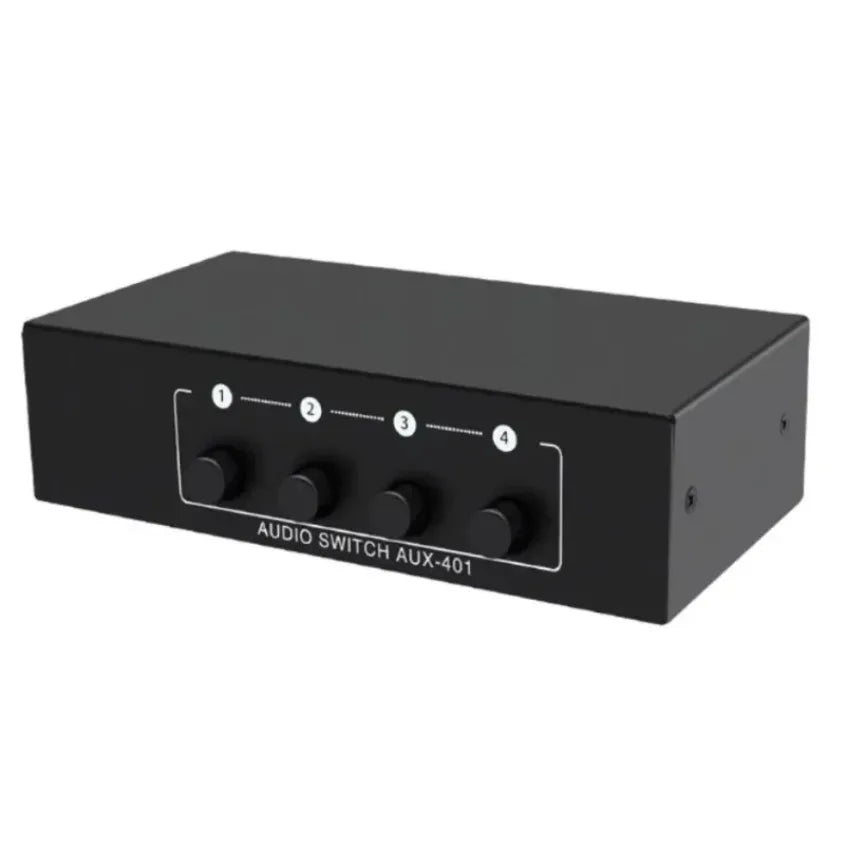 RCA AUX Audio Switcher 4 in 1 Out Stereo Audio selector 4X1 Passive 3.5mm Aux L/R RCA Audio Switch Box Analog Audio Selector