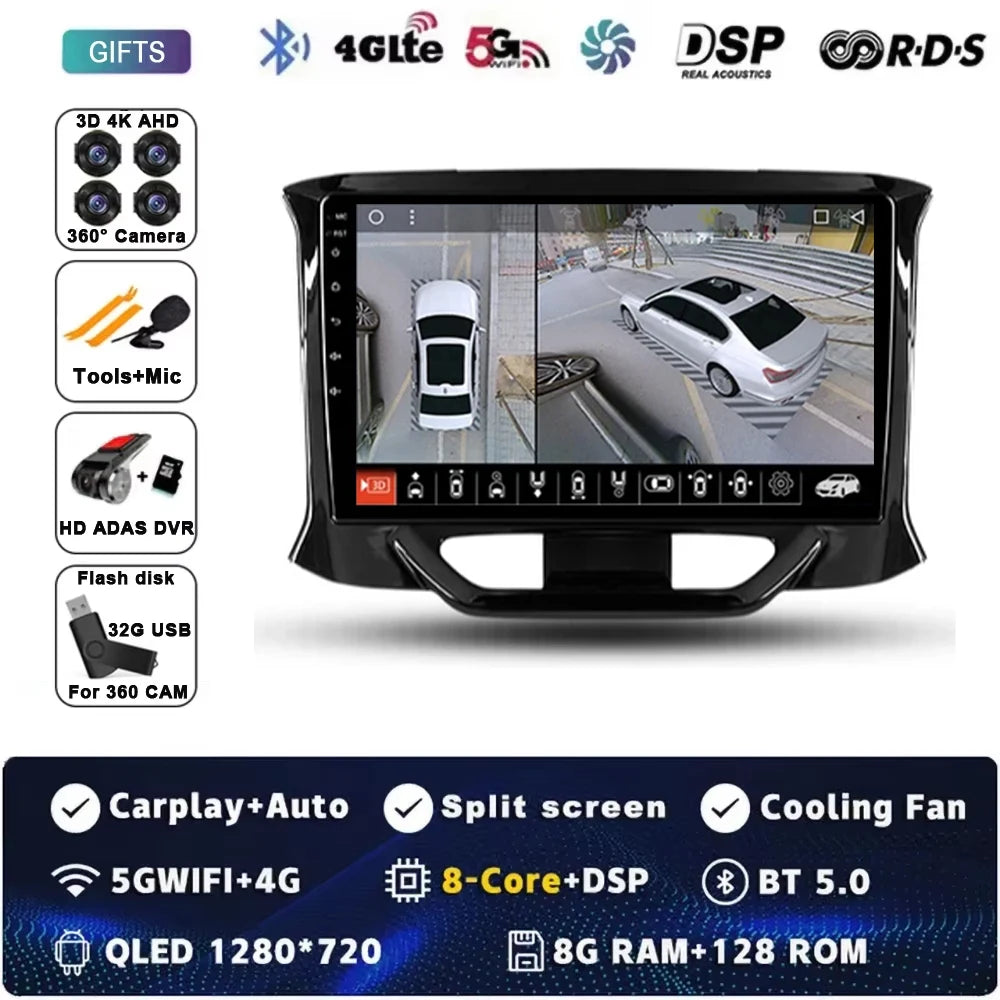 For LADA Xray X ray 2015 - 2019 Android 15 Car Radio GPS Navigation QLED Carplay Auto Multimedia Stereo Player BT