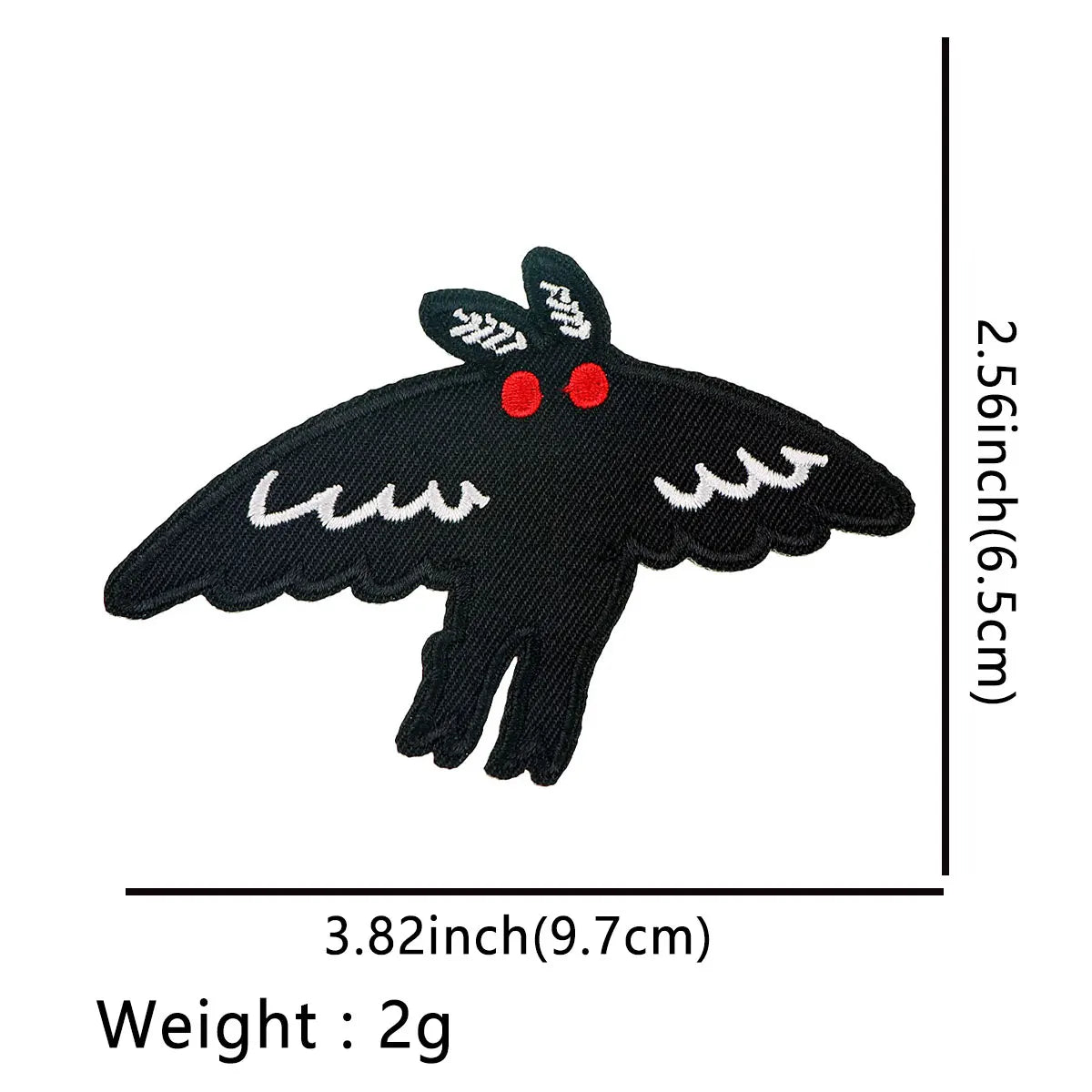 Black Moth Patch Punk Iron On Patches For Clothing Thermoadhesive Patches DIY Applique Embroidered Patch For Jackets Badges