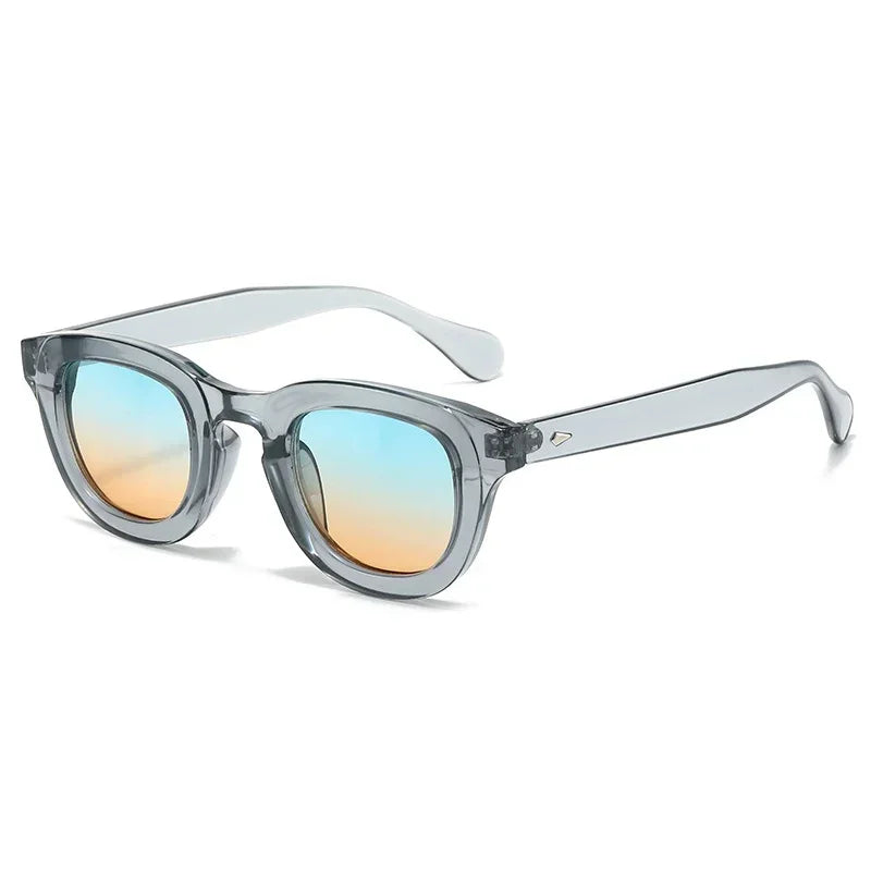 JNPCXI New Oval Candy Color Gradient Lens UV400 Sunglasses Women Men Eyewear Men Trending Sun Glasses Rivets Decoration