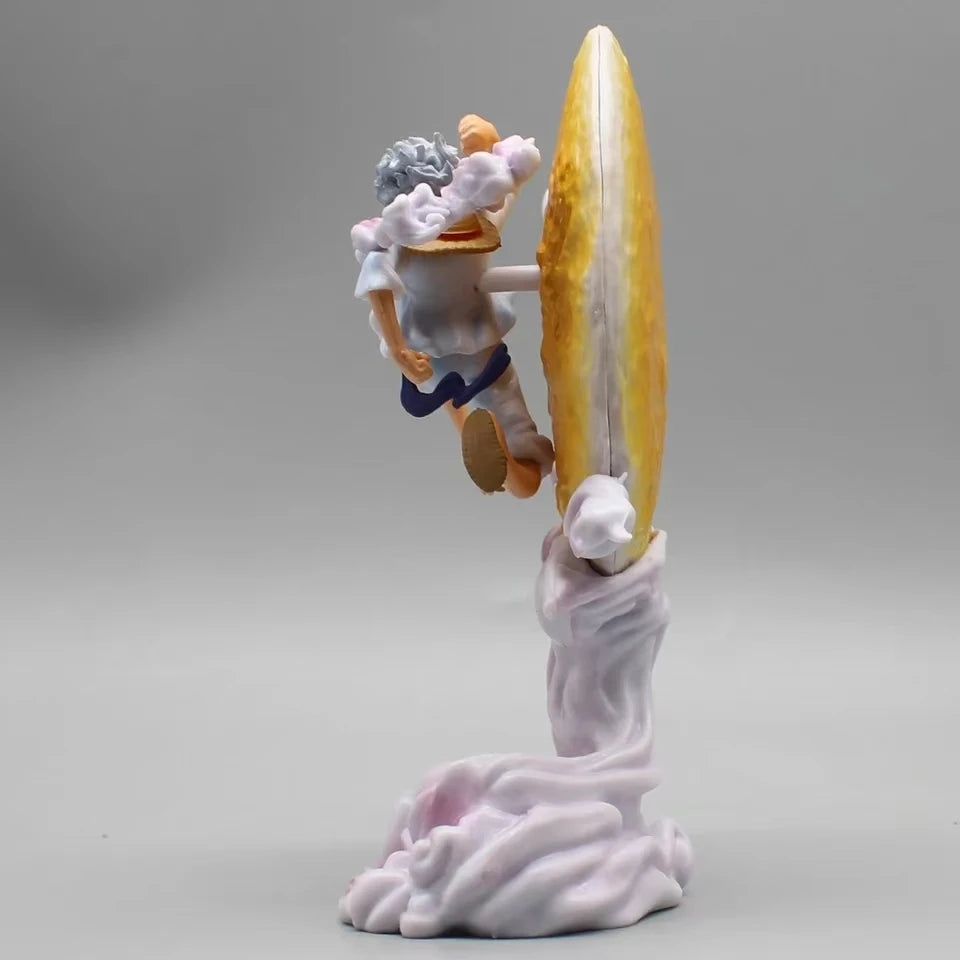 6" One Piece Anime Moon Fairy Nika Monkey D Luffy Gear 5 W/ Moon Action Figure