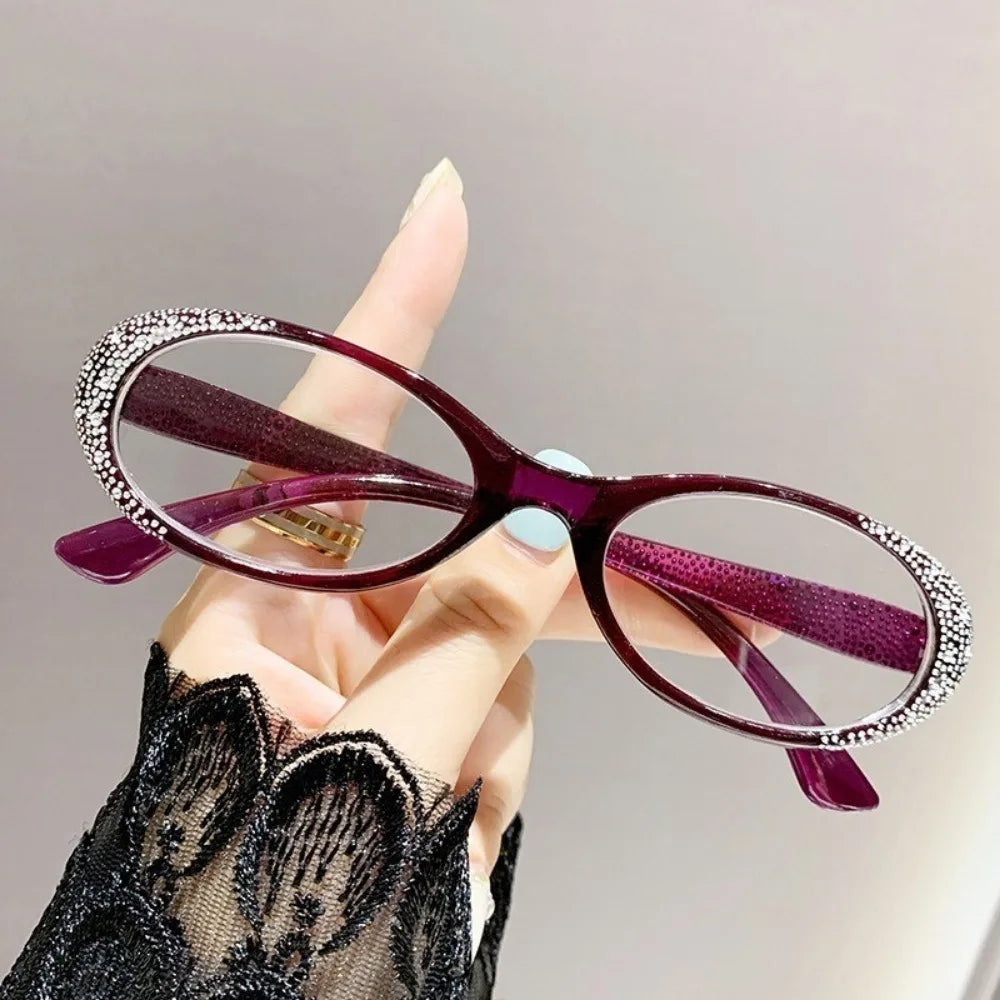 Retro OvalFrame Men Women Metal Reading Glasses Anti Blue Light Hyperopia Eyewear Presbyopia Elderly Eyeglass