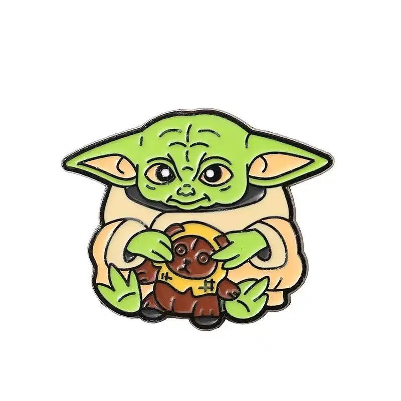 5PCS Grogu The Child Enamel Lapel Pin - Cute Alien Baby Character Badge Brooch