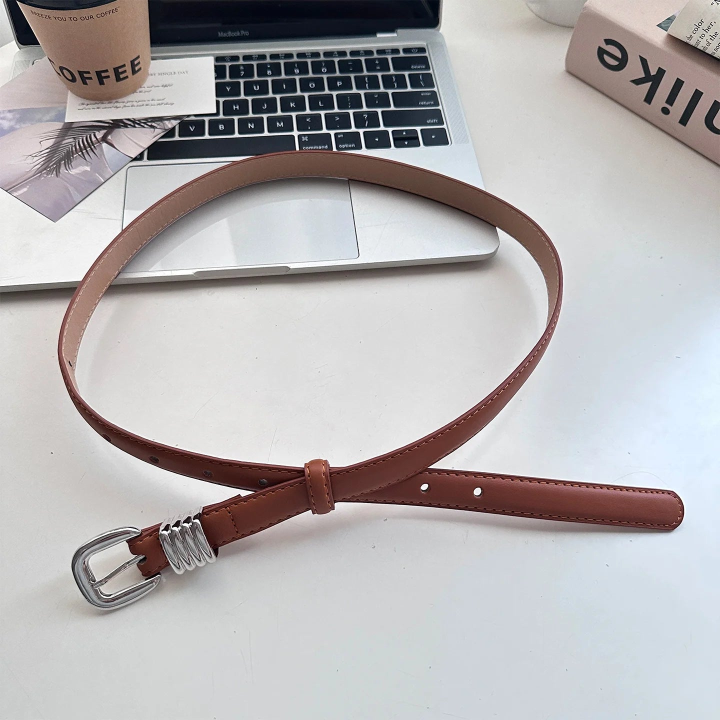 Fine Leather Belt With Skirt High-End Jeans With Waist Accessories Versatile Street Retro Belt For Women