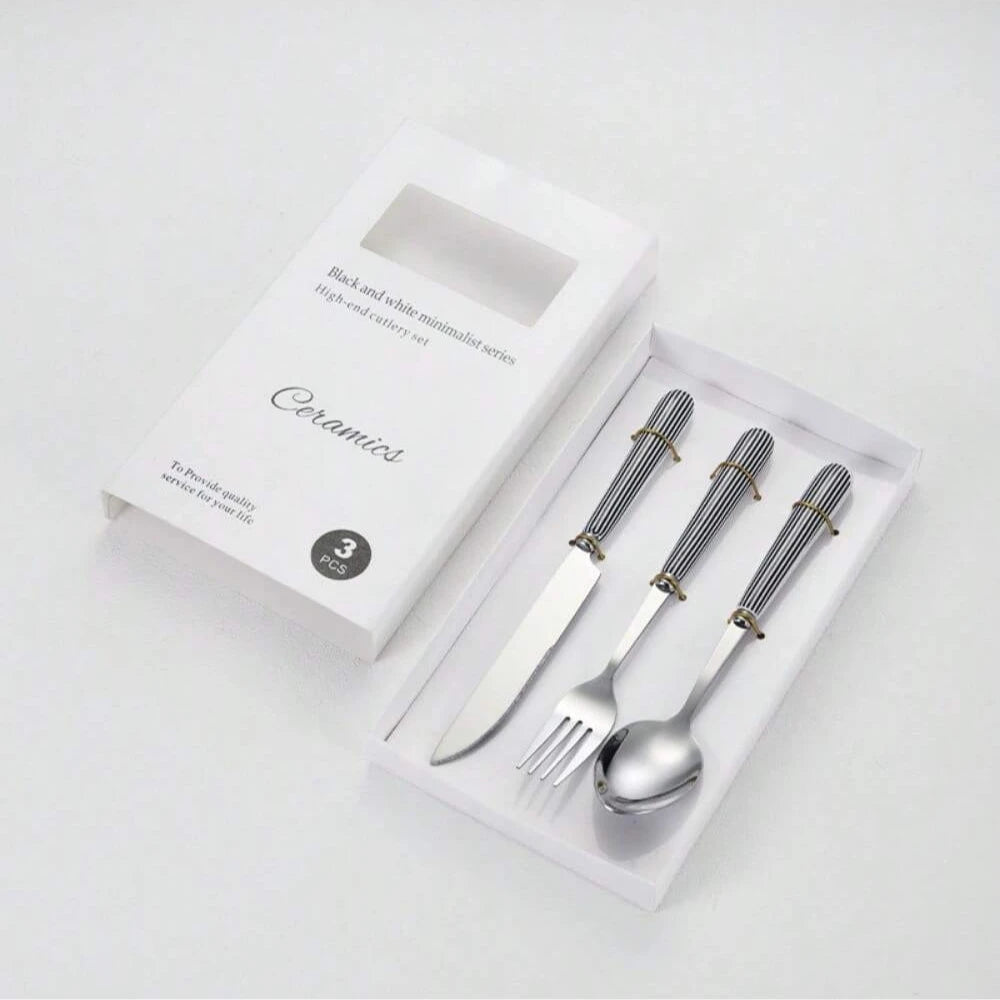 Silverware Set 3Pcs Stainless Steel Knives Spoon Forks Set For Home, Kitchen And Restaurant Perfect Thanksgiving Christmas Gifts