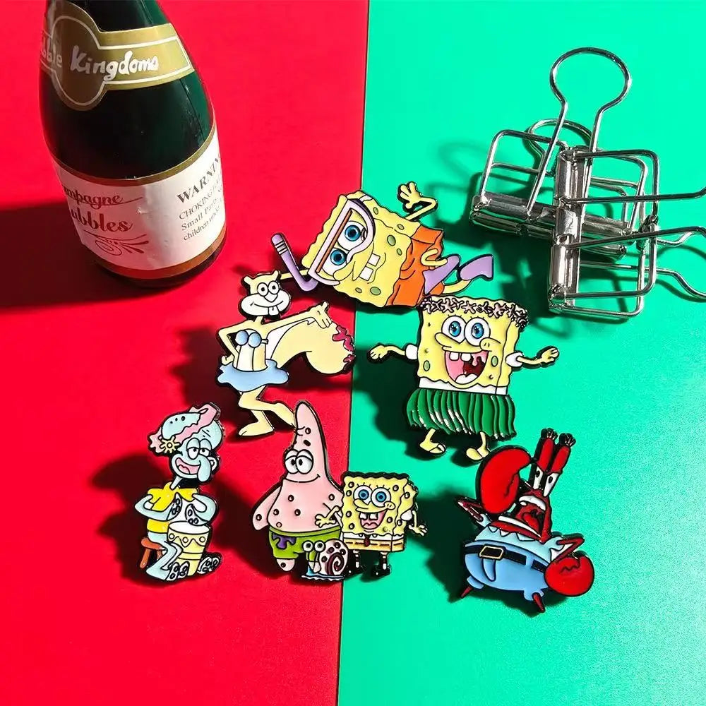 6pcs/Set Enamel Pins Set - Cartoon Character Brooches for Backpacks And Clothing Metal Badges Jewelry Gift Set