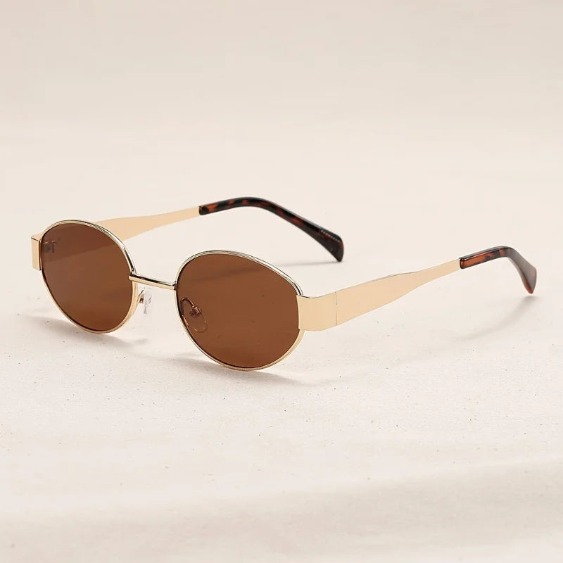 Oval Men's and Women's High-end Metal Glasses