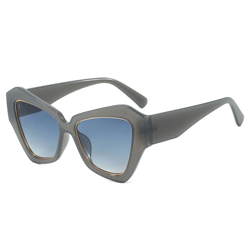 JNPCXI Ins Popular Fashion Cat Eye Women Sunglasses Polygon Shades UV400 Retro Candy Color Men Sun Glasses
