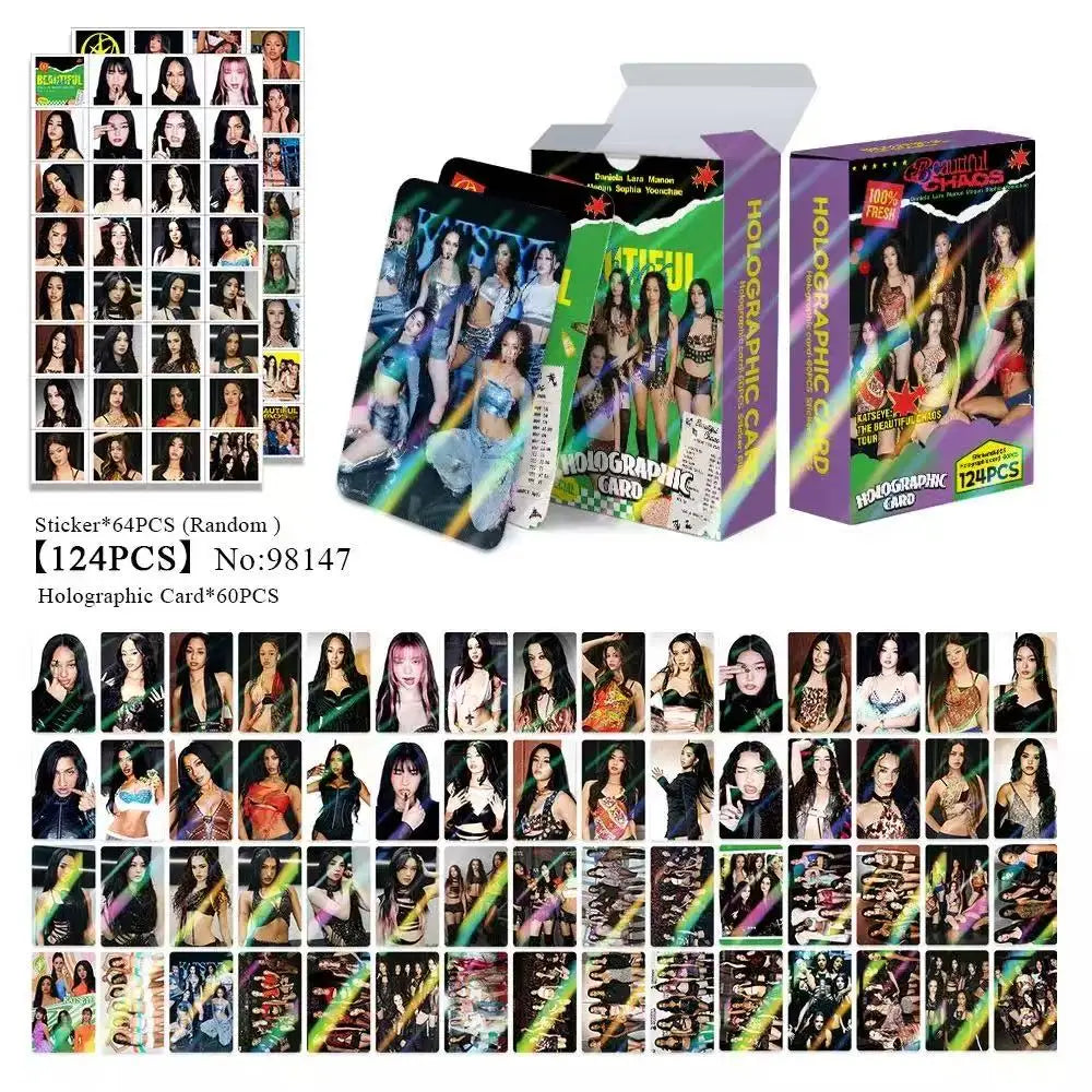 142Pcs Idol KATSEYE Album Gabriela Lomo Cards LARA DANIELA HD Printd Photocards Stickers MANON MEGAN YOONCHAE Fans Gift