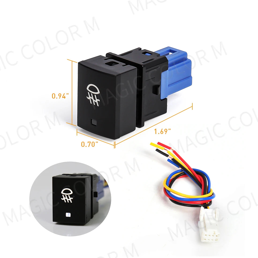 Fog Light Socket Switch Indicator LED On Off Push Button For Toyota Honda Nissan Mitsubishi Ford Suzuki Kia Car Accessories 12V
