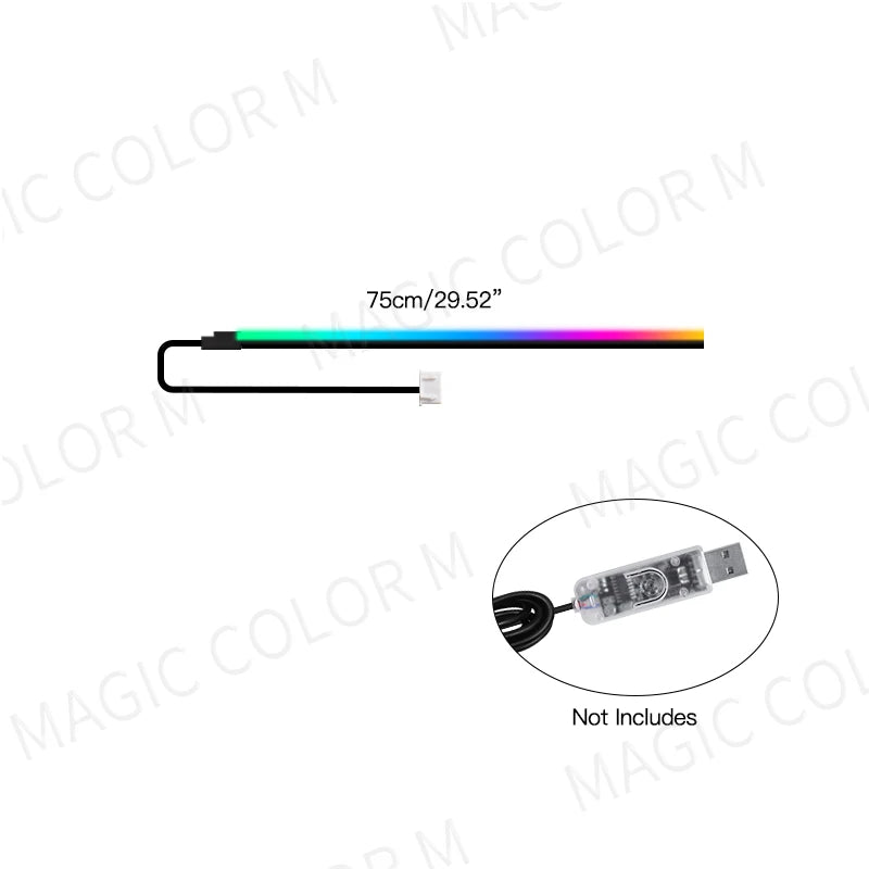Vgetting 2 4 Meters 8-in-1 4in1 5in1 Car Ambient Lights Extension Wires Cables LED 140cm 120 110 90 75cm Acrylic Symphony Strips