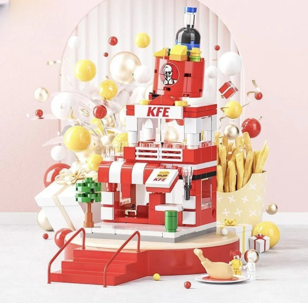 Architecture Street View House Building Blocks DIY Mini City Store Model Toys