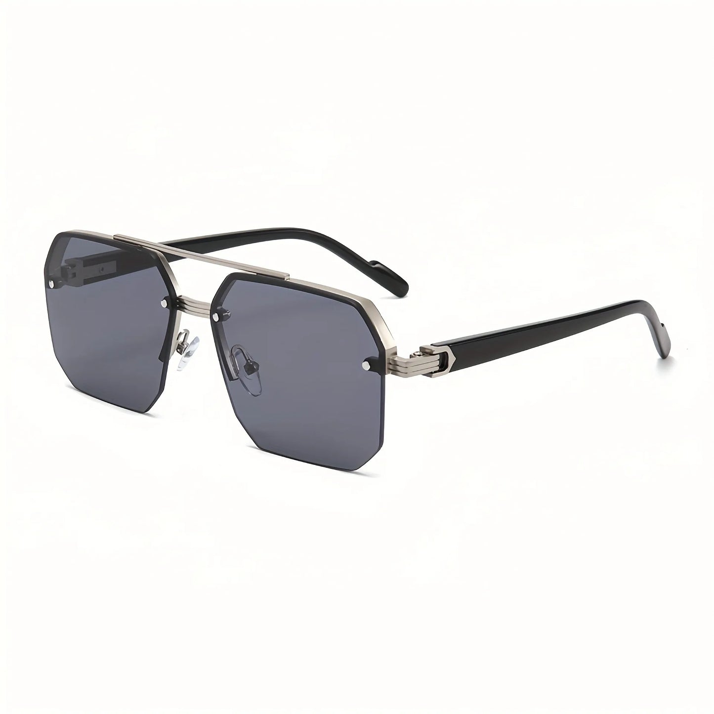 Men's Stylish Casual Pilot Fashion Glasses with Metal Frame & Gradient Lenses Perfect for Casual Attire