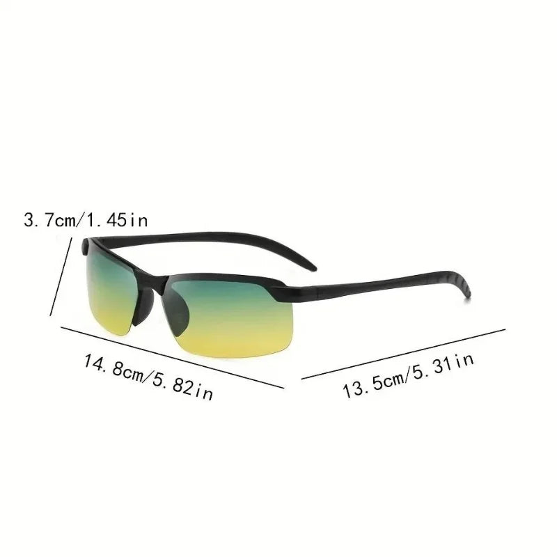 8 Pairs of Night Vision Goggles Unisex Half Frame Driving Goggles Anti Glare Yellow Filter Anti Glare for Night Driving