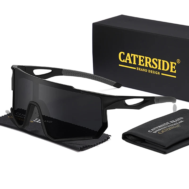 CATERSIDE Polarized Sunglasses Men Women Skiing Glasses Lightweight Frame Cycling Sports Outdoor Activities UV400 Protection