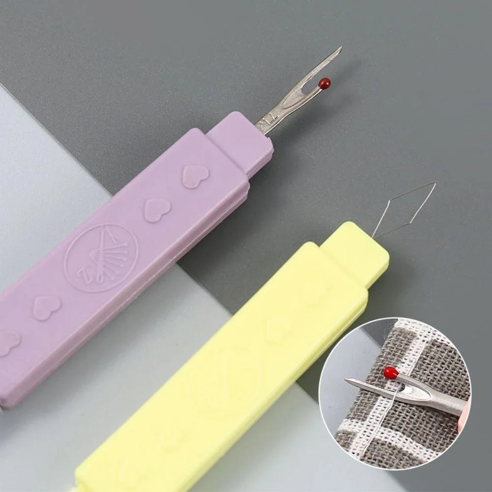 2 in 1 Needle Threader Seam Ripper Threading Seam Remover Seam Ripper Tool, Needle Threader Tool for Sewing Knitting Quilting