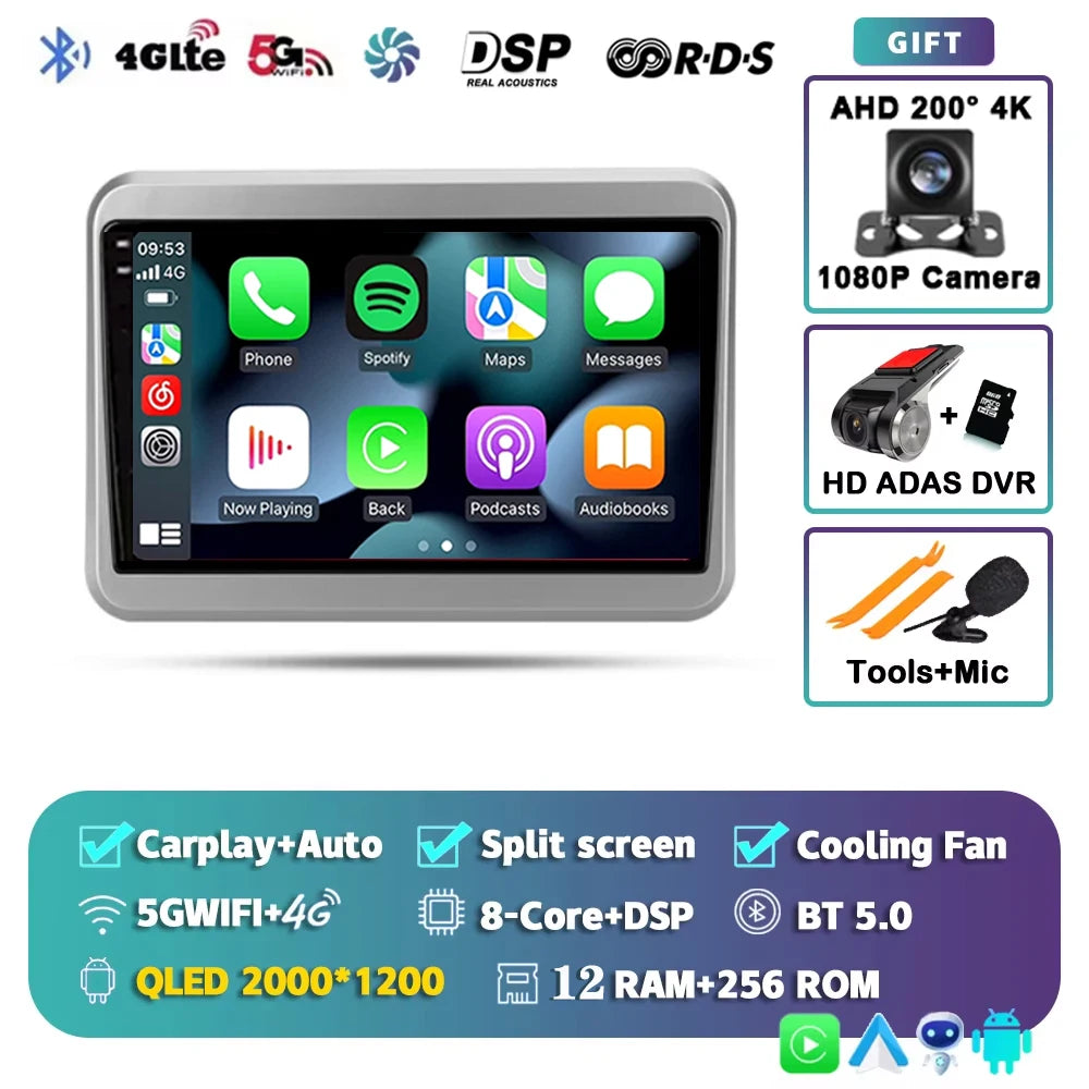 For Suzuki Spacia 2 II 2017 - 2023 2K 12+256 QLED Android 15 CarPlay Car Radio Multimedia Video Player GPS stereo Head Unit 4G