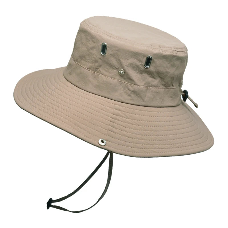 Xinbaoguan 100% Polyester 9204 Summer Breathable MEN'S Sunshade Hat, Solid Color FISHERMAN'S Hat, Large Brimmed WOMEN'S Hat