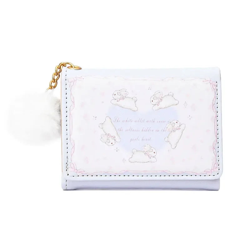 1 Pc Cute Student PU Leather Coin Purse Simple 3 Folds INS Style Credit Card Holoder Wallets Portable Cute Small Storage Bag