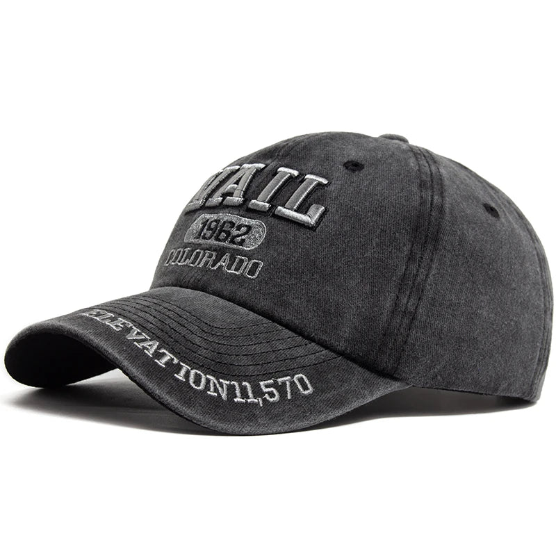 Men's Baseball Cap Fashion VAIL Letter Embroidered Cotton Soft Top Women Hats Summer Casual Travel Visor Caps Trucker Hat Unisex
