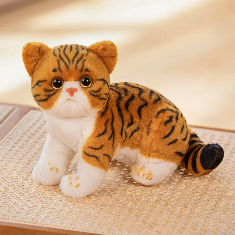 Big Face Garfield Cat Doll Simulated Animal Plushie Stuffed Like Real Striped Three Colors Plush Little Kitten Peluche Kids Gift