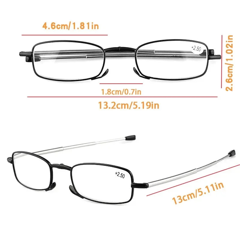 2 Pairs of New Fashionable and Ultra Light Square Frame Reading Glasses for Both Men and Women Suitable for All Day