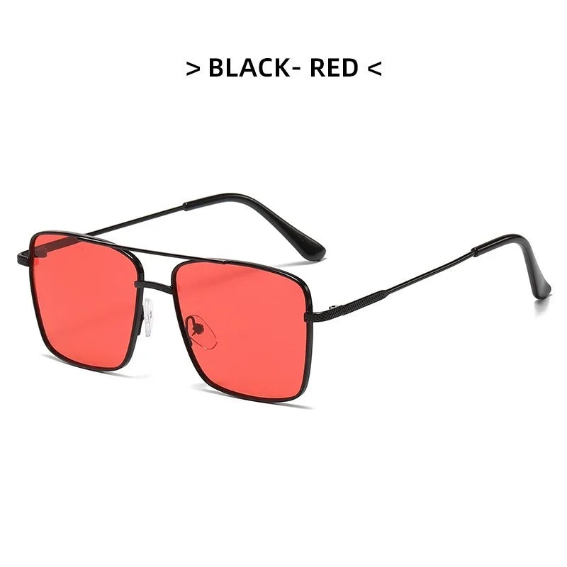 Fashion Retro Sunglasses Double Bridge Metal Sunglasses Ins Personality Irregular Net Red Sunglasses