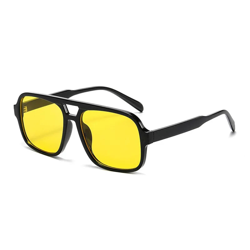 JNPCXI Retro Double Bridges Square Women Luxury Sunglasses Fashion Green Shades UV400 Men Gradient Sun Glasses