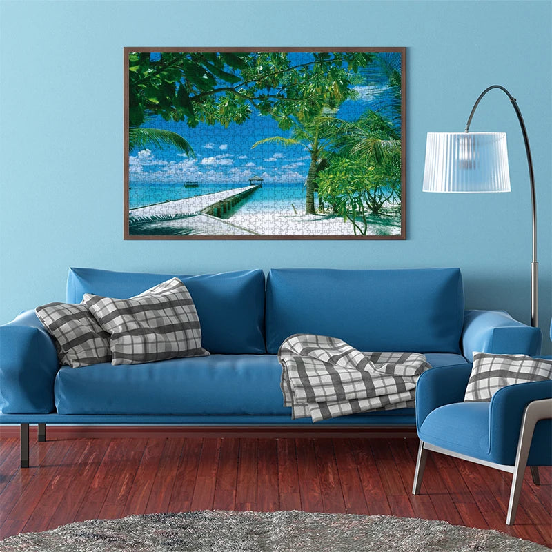 Adult Jigsaw Puzzle 1000 Pieces Coconut Palms 75*50cm Stress Relief Entertainment Toys Paper Puzzles High Quality Christmas Gift