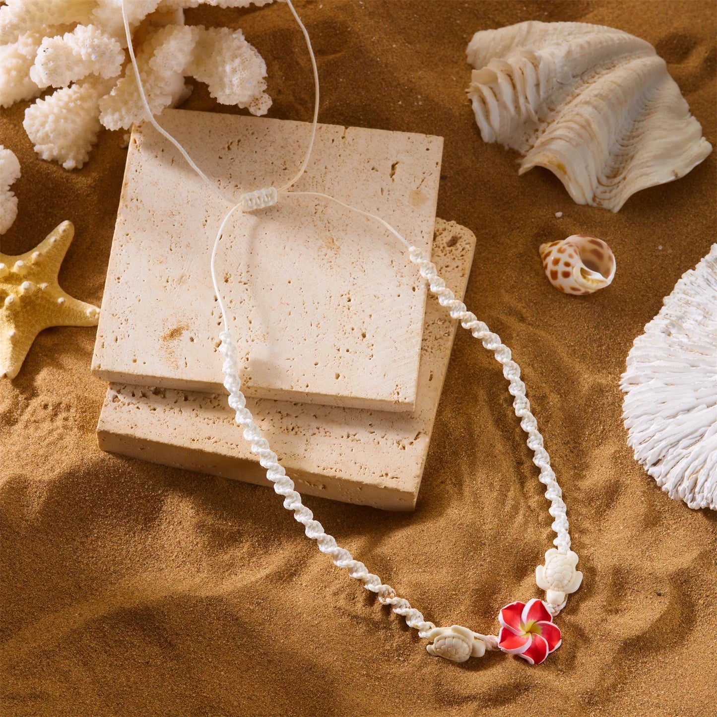 Bohemian White Plumeria Flower Necklace for Women Handmade Colorful Beaded Choker Summer Beach Vacation Jewelry Gift 2026 Trend