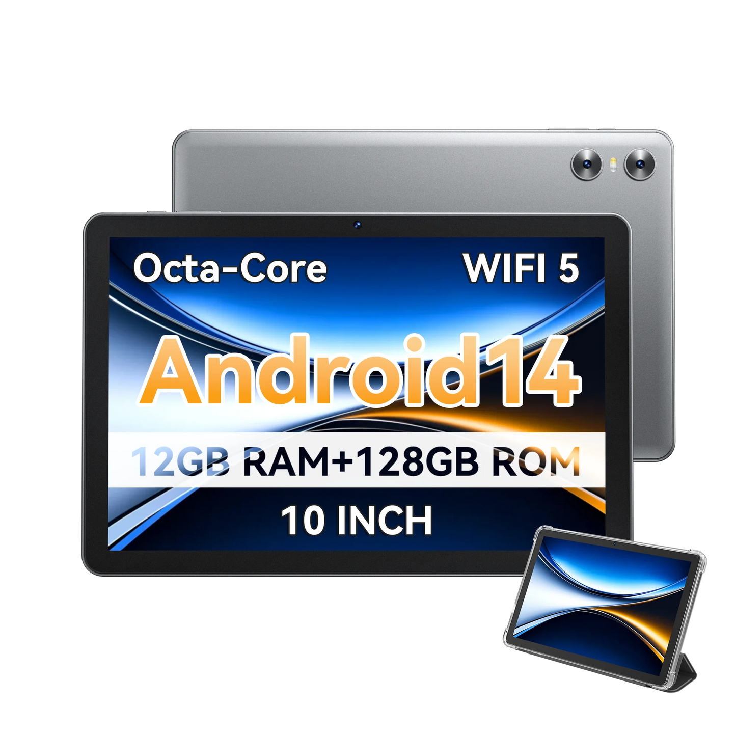 SVITOO 10.1" Android 15 Tablet, T606 Octa-Core, 12GB RAM, 128GB ROM, Face Unlock