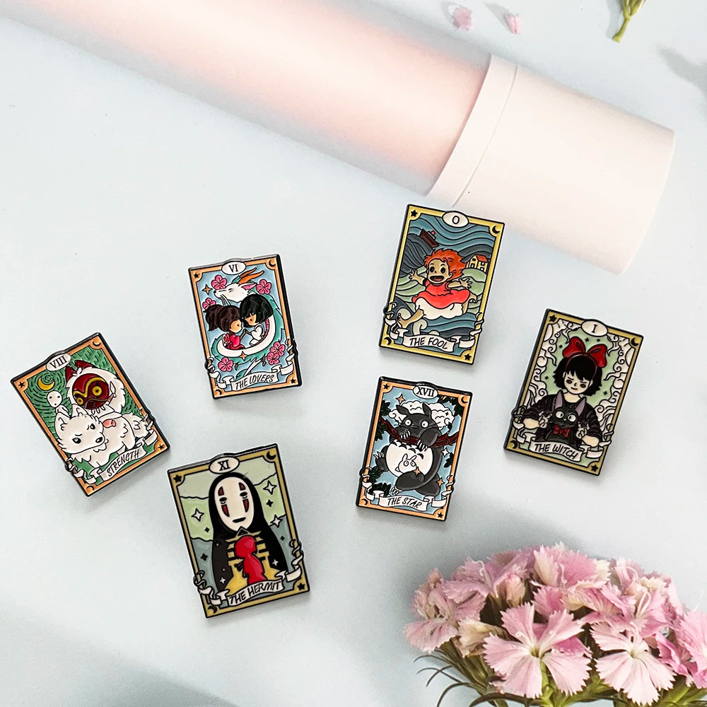 6PCS Character Brooch Cartoon Little Girl Shape Metal Badge Small Gift Wholesale Bag Pins and Badges Backpack Accessories Lapel