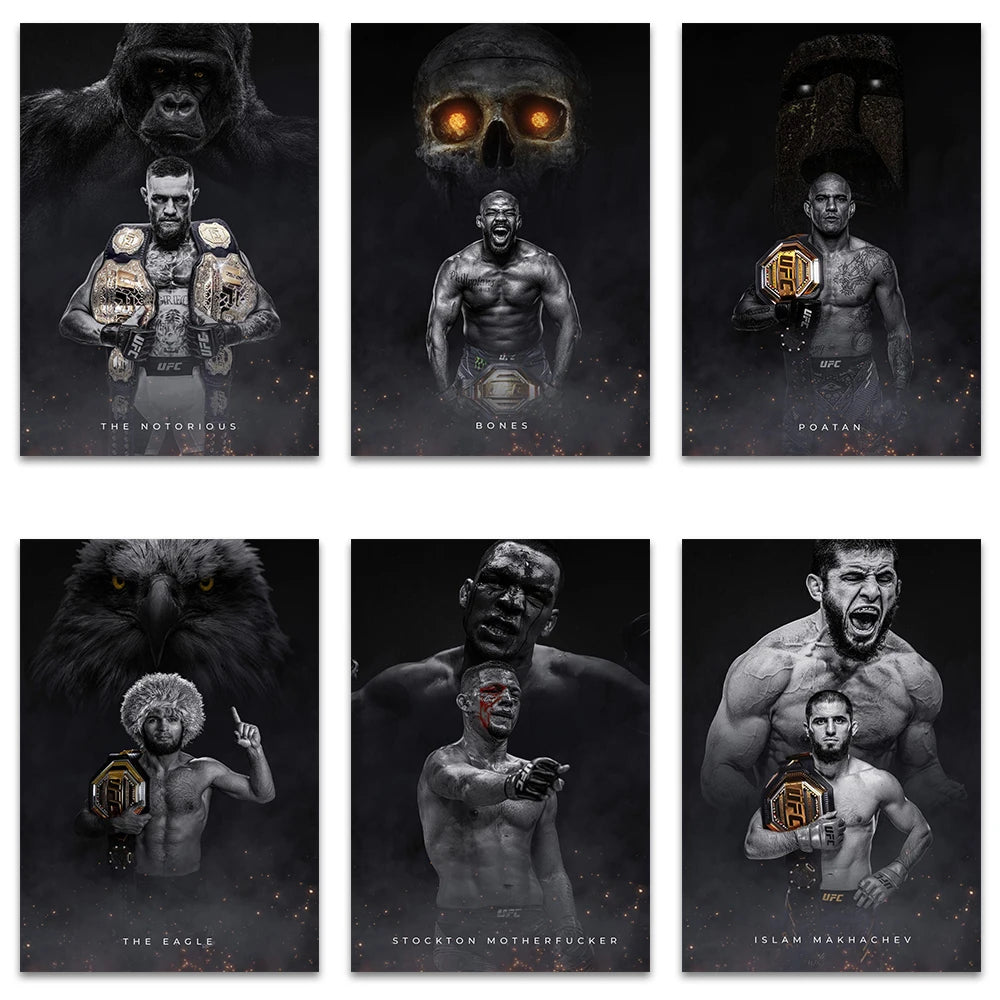Chimaev Borz MMA Fight Champs Star Canva Wall Art Print Room Decorative Painting