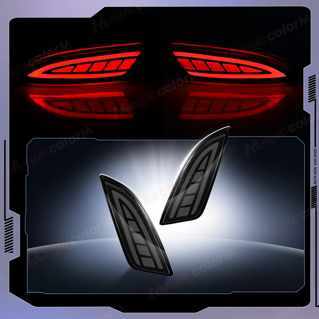 For Toyota Camry 2015 2016 LED Car Rear Bumper Reflector Lights Running Dynamic Flowing Turn Signal Brake Stop Warning Lamps 12V