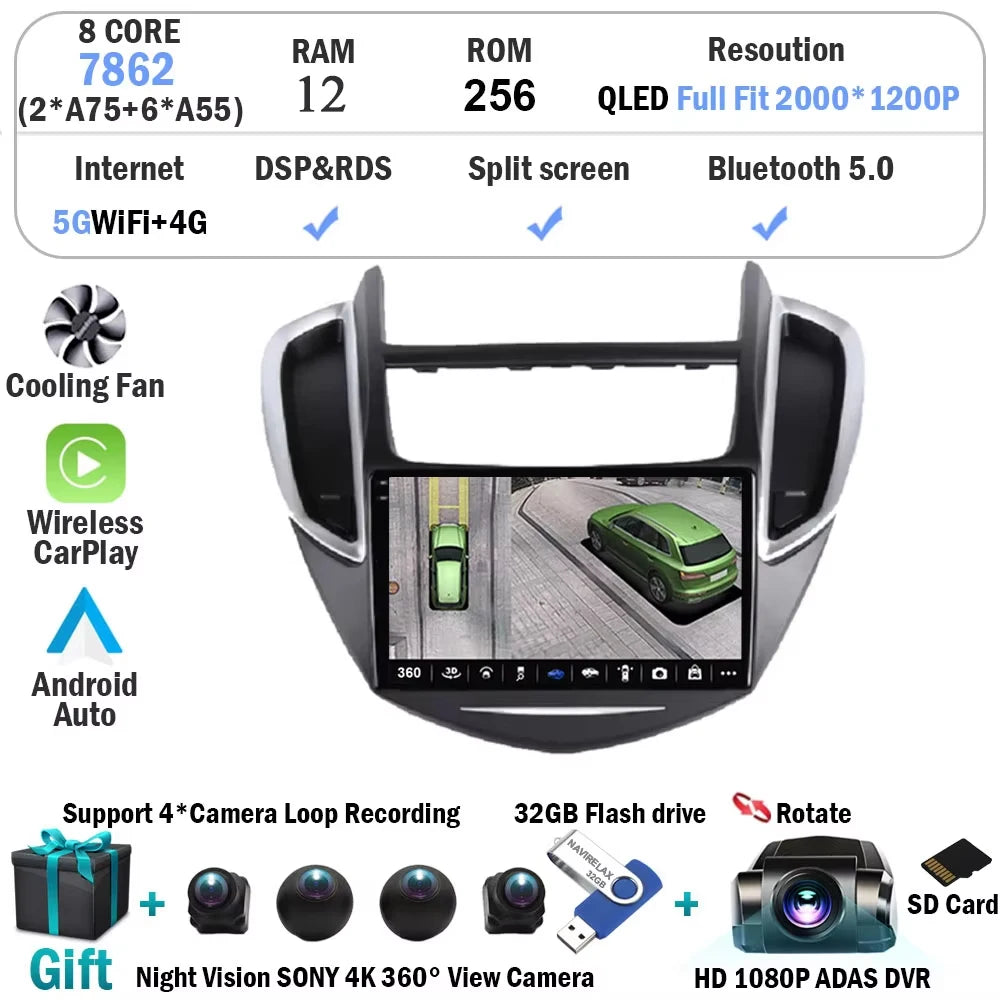 Androd 15 For Chevrolet Tracker 3 TRAX 2013 - 2015 Auto Carplay Bluetooth Car Radio Multimedia Video Player Navigation GPS