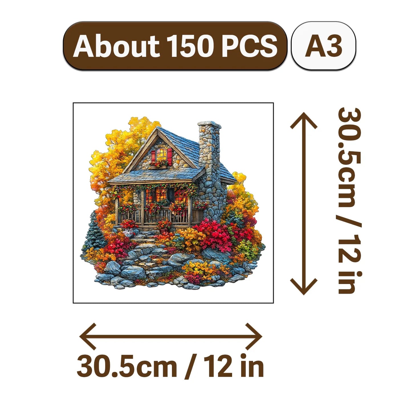 Autumn Scenery Wooden Jigsaw Puzzle Art Style Wooden Decor Painting Christmas and Halloween Gift Toy for Teen and Kid
