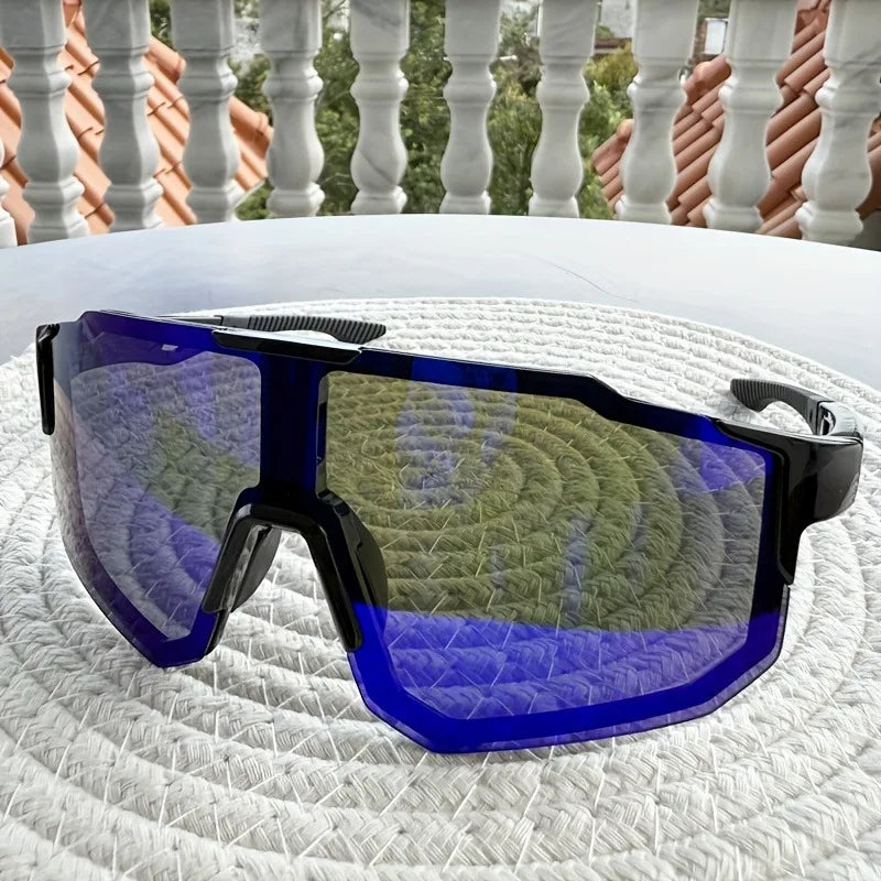 2PCS Large Frame One-Piece Mountain Bike Cycling Sunglasses Fashion Outdoor Sport Climbing Eye Protection Sun Glasses Tide
