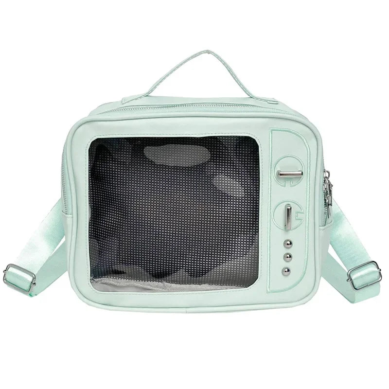 Kawaii TV Shape Design Ita Bag Japanese Girls Crossbody Bag Trend Transparent Pocket Harajuku Shoulder Bag Fashion Backpacks